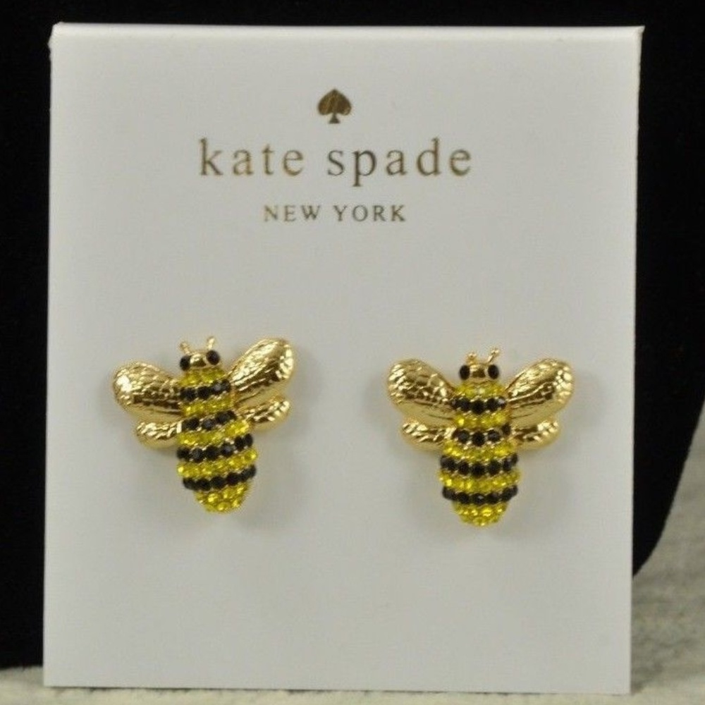 🐝HP🐝NWOT Kate Spade Picnic Perfect Pave Bee Set - Picture 2 of 7
